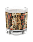 Blossoming Labradors Bouquet Rocks Glass