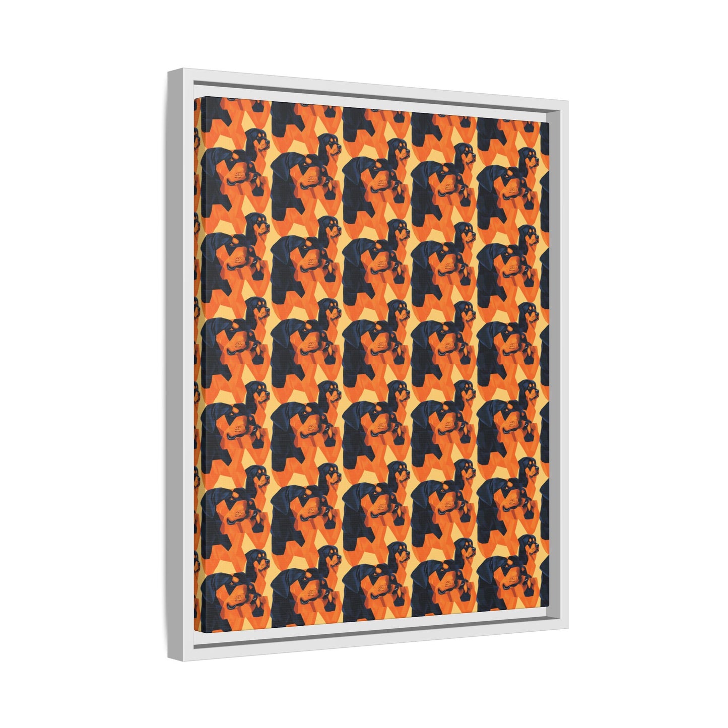 Rottweiler Chic Pawsitivity Matte Canvas, Framed