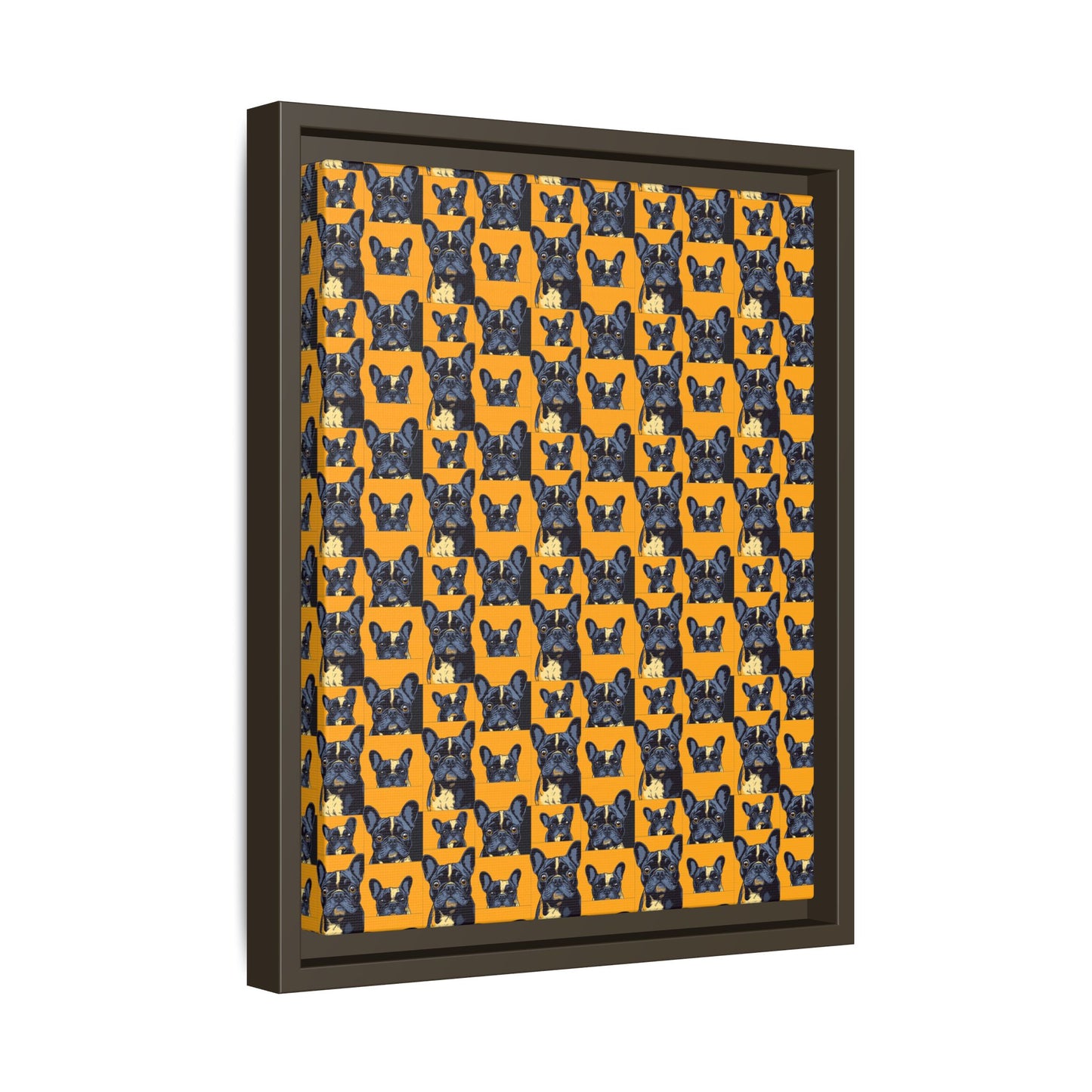 Frenchie Pawsitively Pawsome Peek-a-Boo Perfection Matte Canvas, Framed