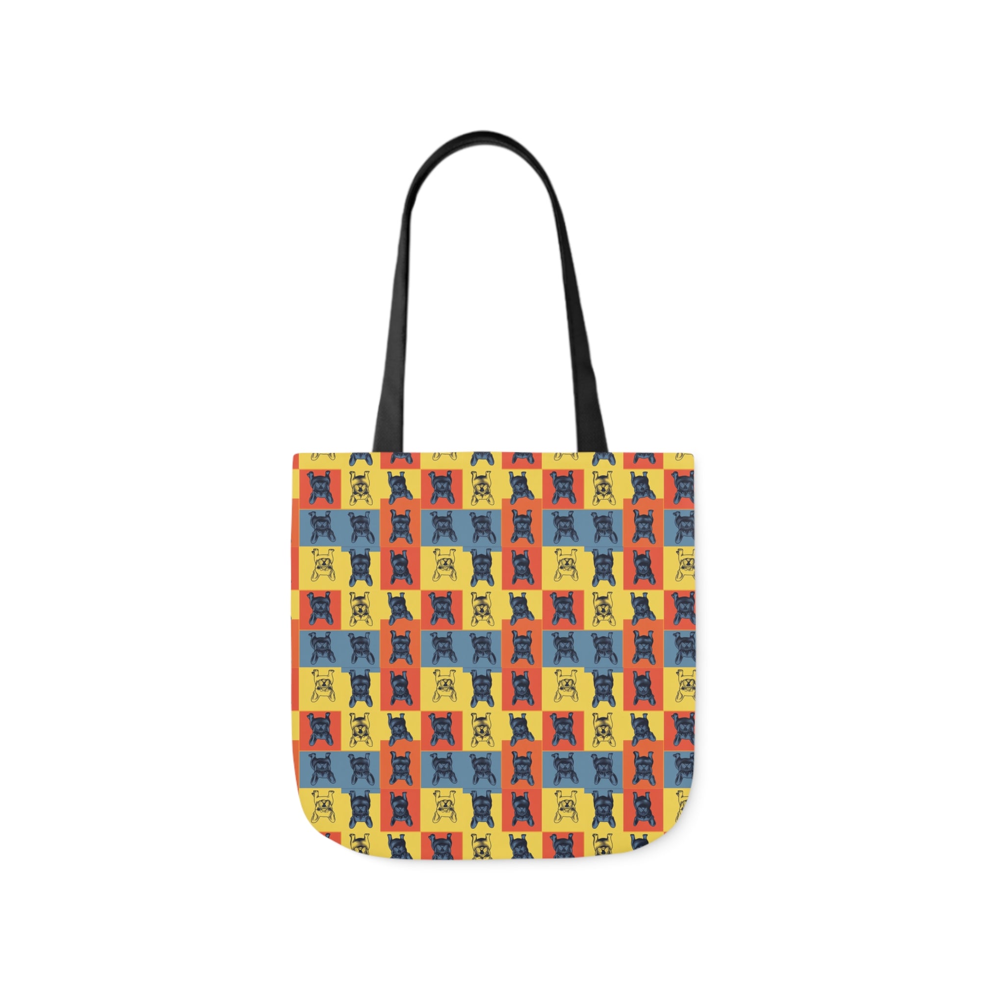 Frenchie Pop Art Pawfection Grid Canvas Tote Bag