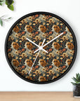 Beagle Blossoms Wall Clock