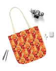 Golden Glamour Paws Canvas Tote Bag