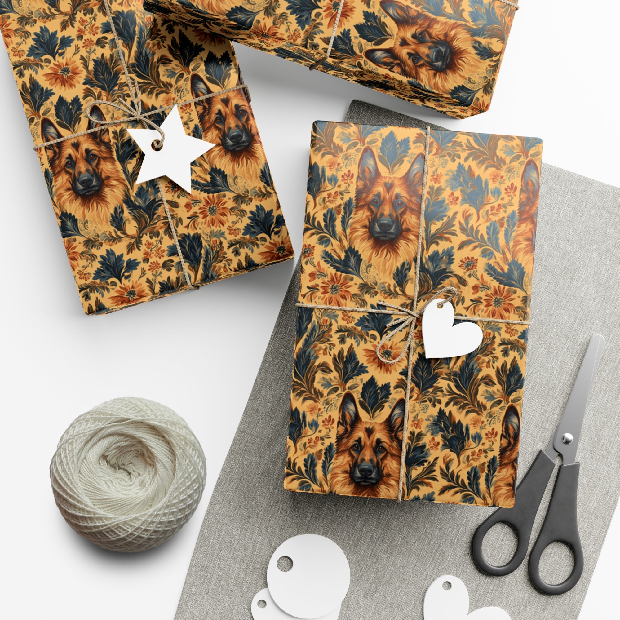 Autumnal German Shepherd Glamour Gift Wrap Papers