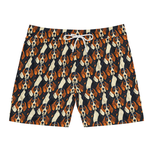 Beagle Glimmer Gaze Glamour Men's Mid-Length Swim Shorts