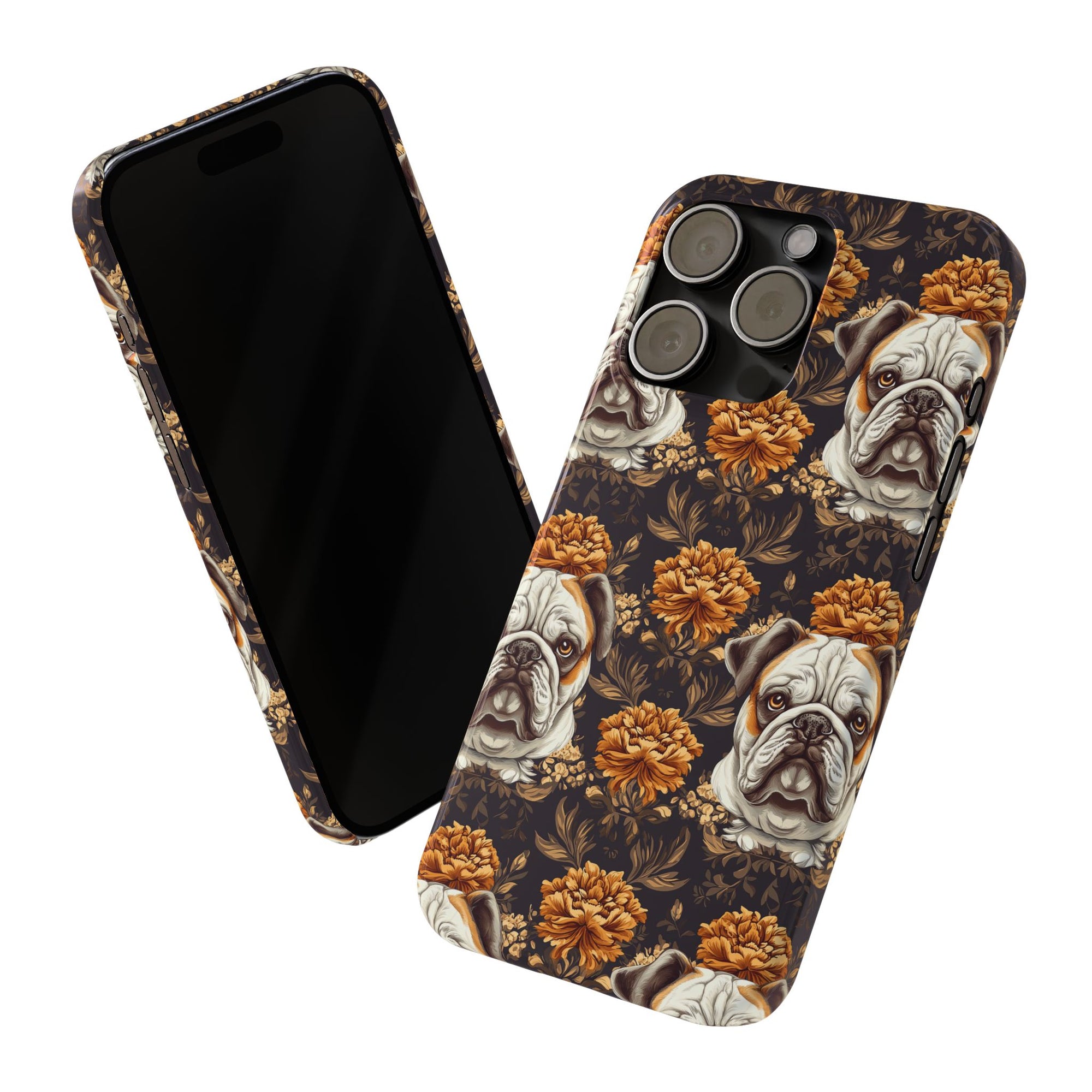 Bloomingly Bulldogistic Bouquet Slim Phone Cases