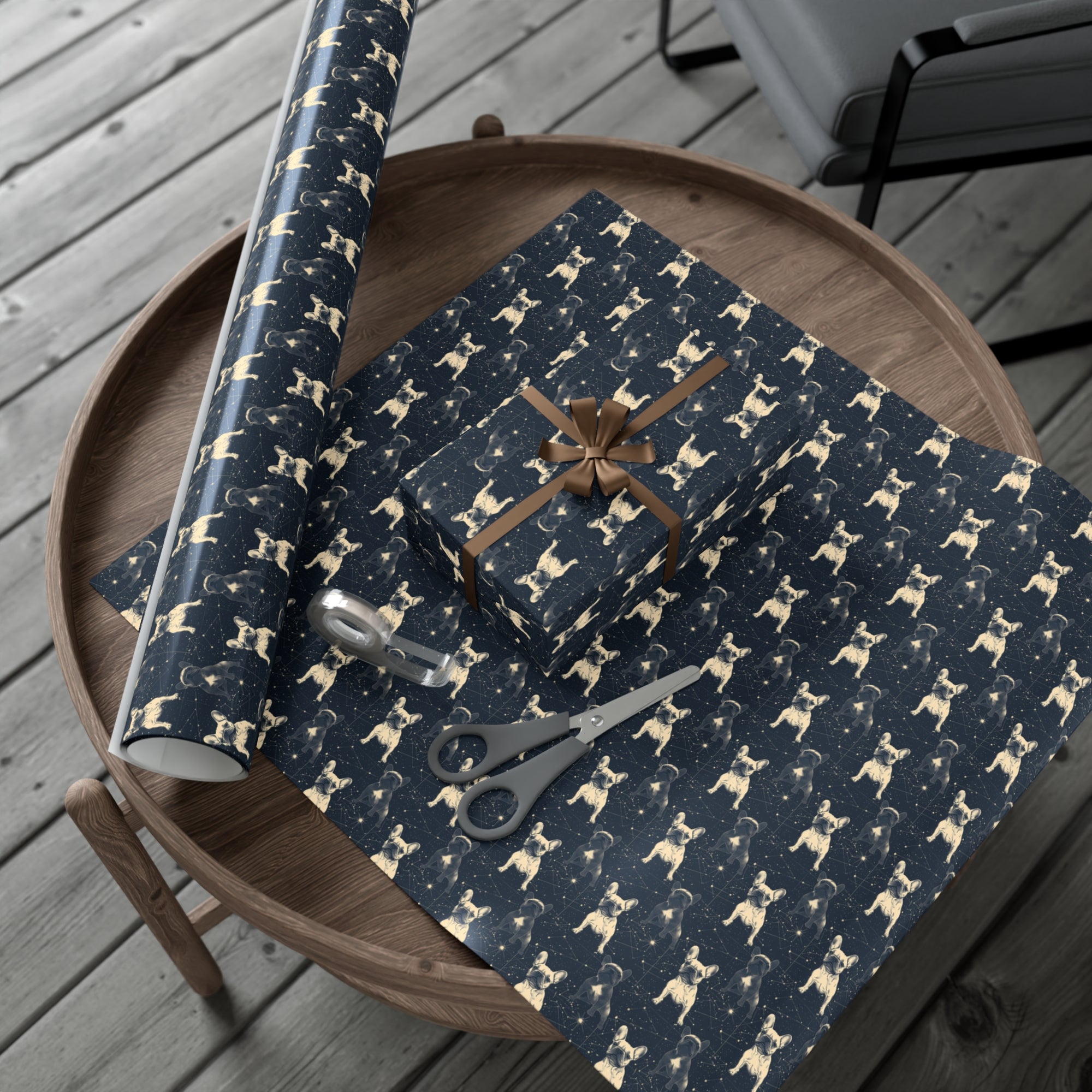 Frenchie Celestial Soar Gift Wrap Papers