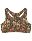 Blooming Pug Paradise Seamless Sports Bra