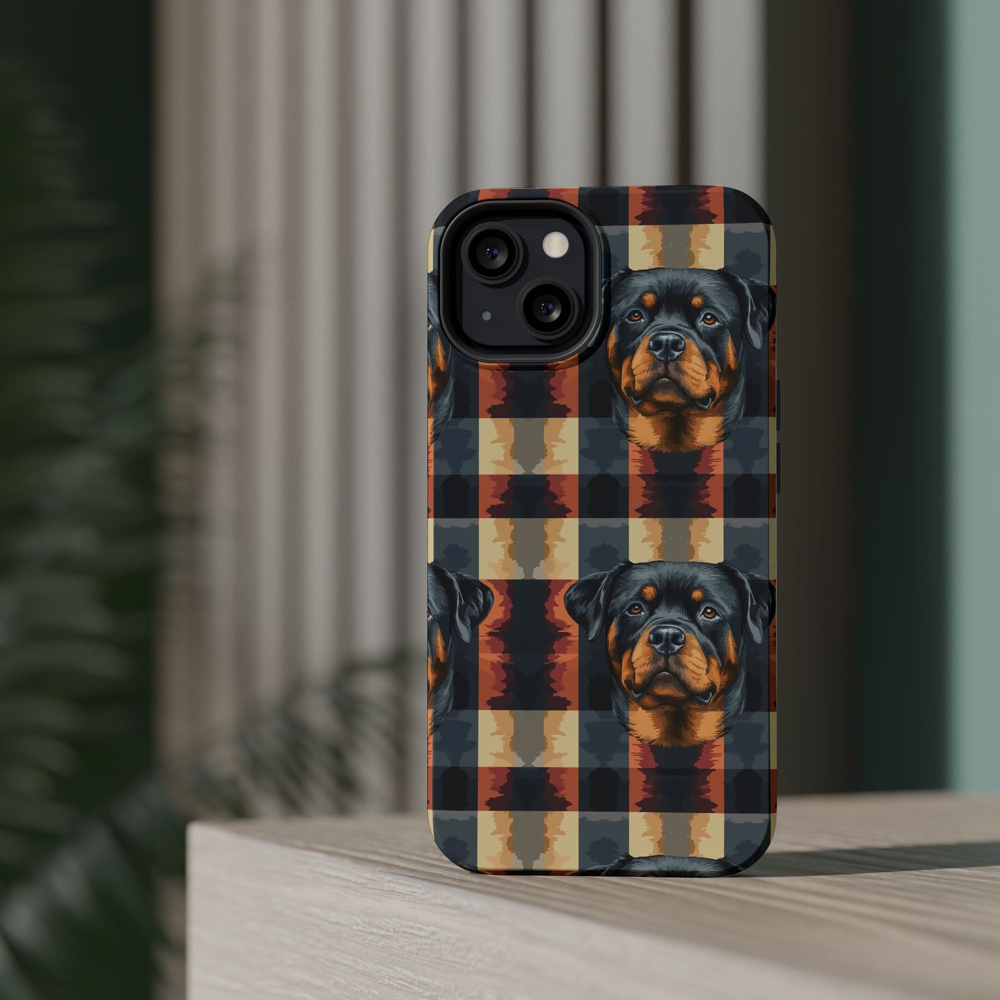 Pawsome Rottweiler Royalty Plaid Magnetic Tough Cases