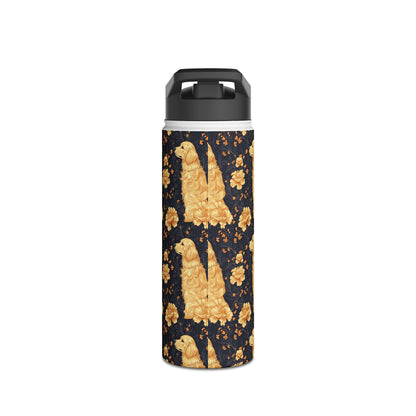 Golden Paws Floral Frenchie Stainless Steel Water Bottle