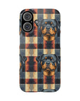 Pawsome Rottweiler Royalty Plaid Slim Phone Cases