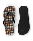 Pawsome Rottweiler Royalty Plaid Flip Flops