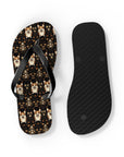 Nighttime Corgi Glow Stride Flip Flops