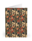 Blooming Pug Paradise Greeting Cards (5 Pack)