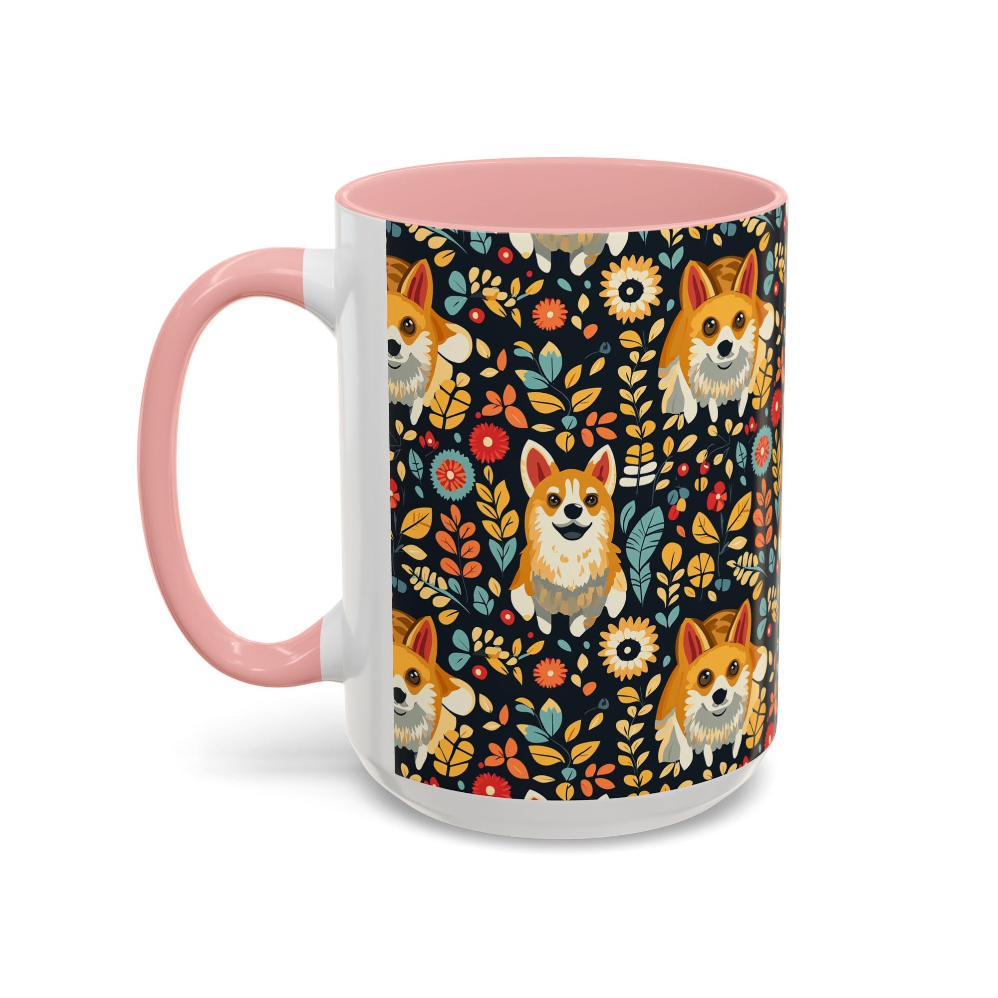 Corgi Rainbow Vine Dream Accent Coffee Mug