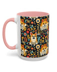 Corgi Rainbow Vine Dream Accent Coffee Mug