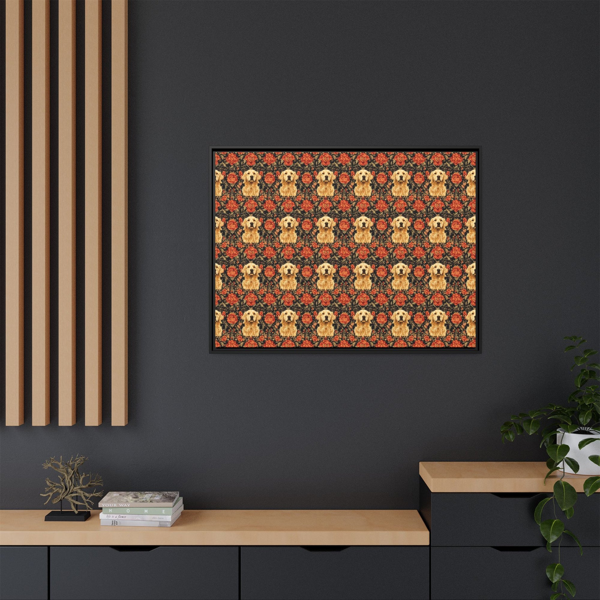 Golden Pawsatronic Tapestry Matte Canvas, Framed