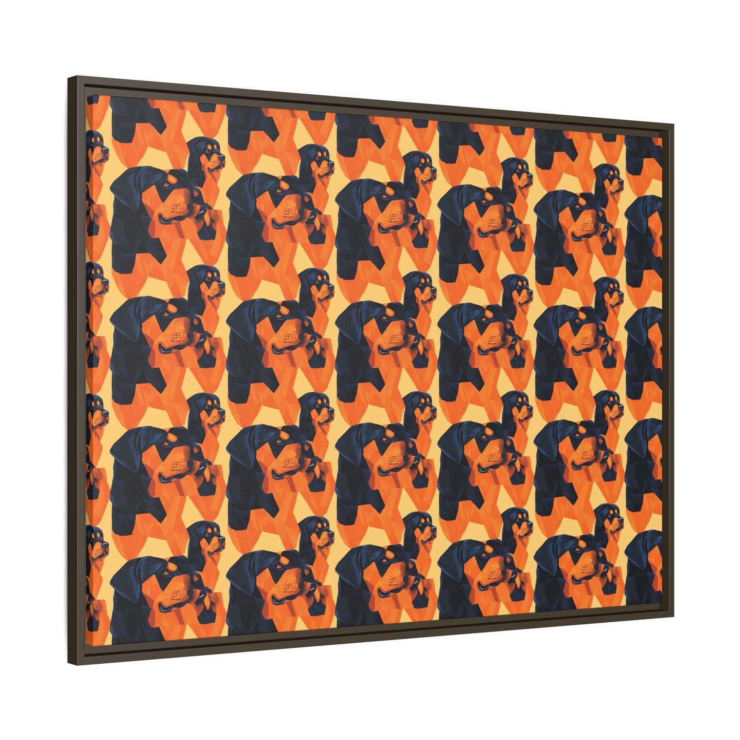 Rottweiler Chic Pawsitivity Matte Canvas, Framed