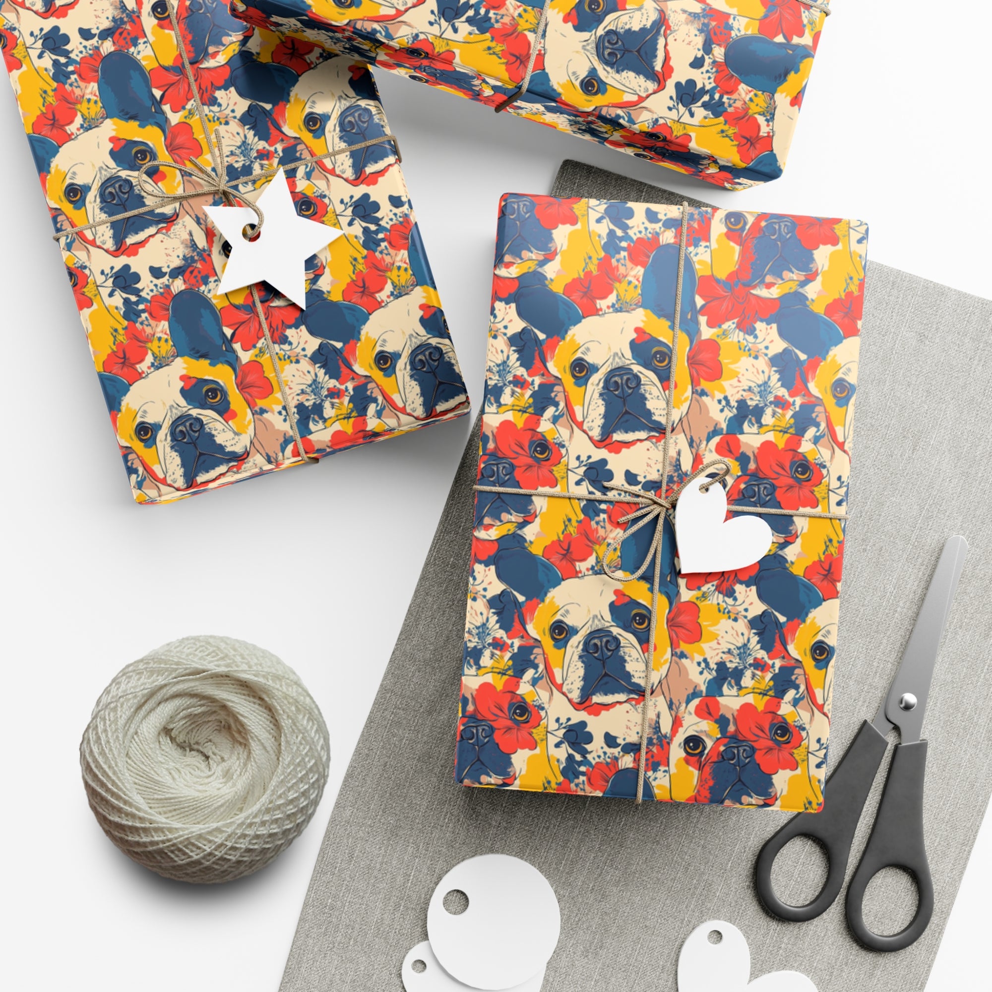 Bloom Pup Frenchietastic Splatter Gift Wrap Papers