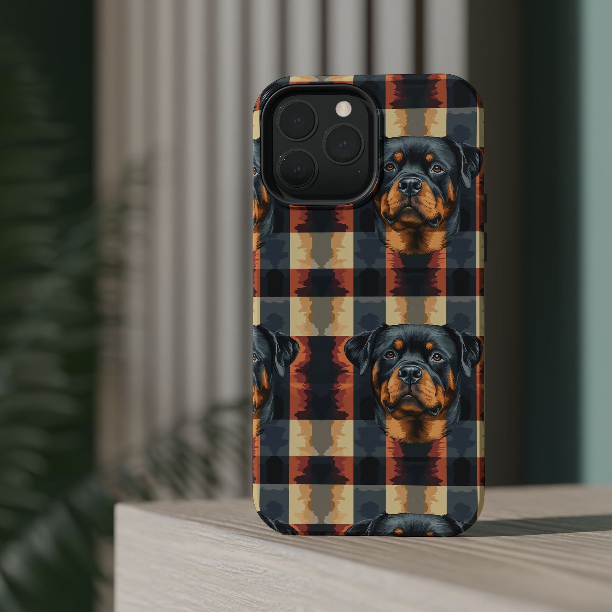 Pawsome Rottweiler Royalty Plaid Magnetic Tough Cases