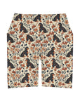 Blossoming Dachshunds Delight High Waisted Yoga Shorts