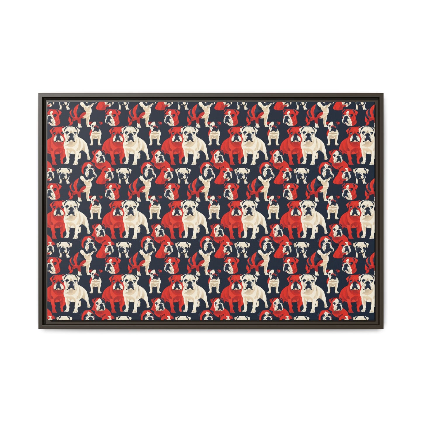 Bulldoggy Bliss Chomper Matte Canvas, Framed