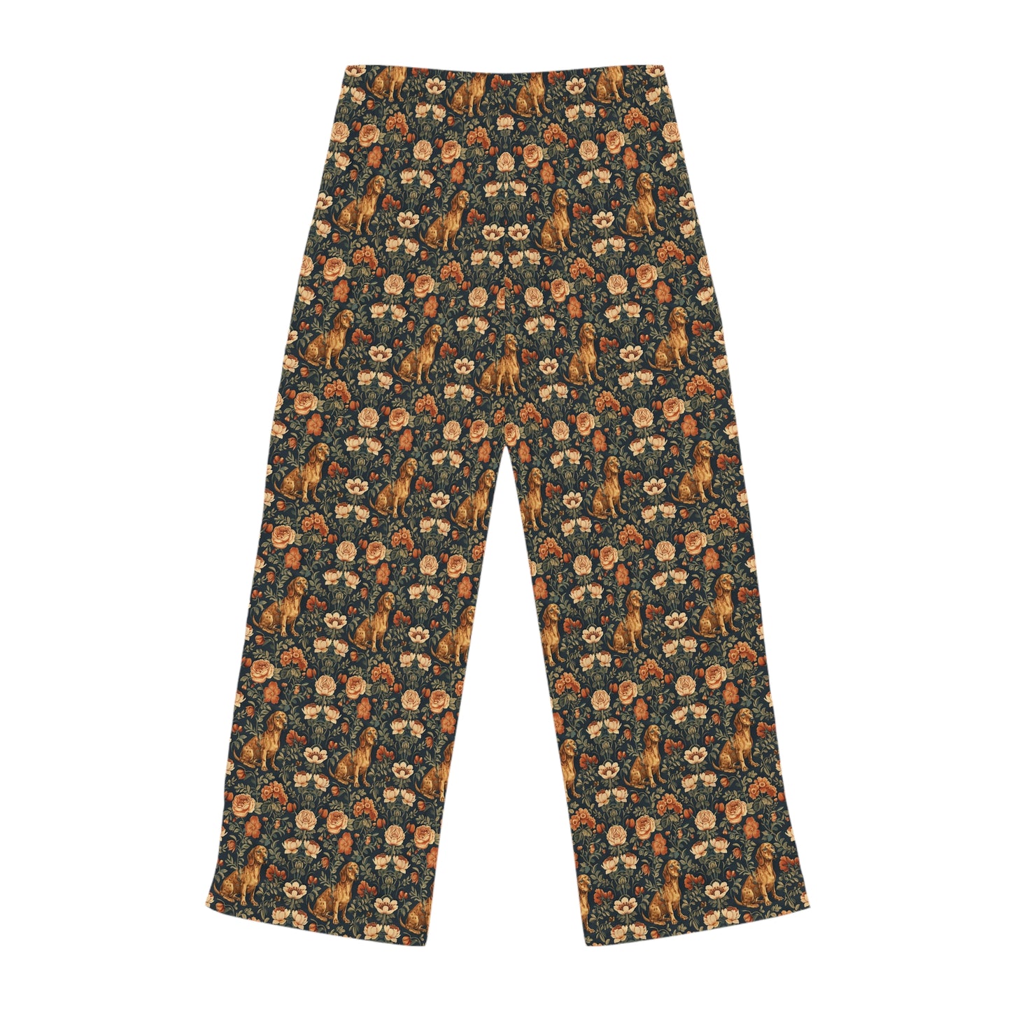 Dazzling Dachsund Blossoms & Foliage Women's Pajama Pants