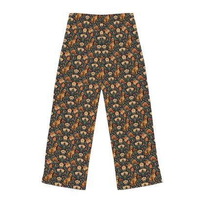 Dazzling Dachsund Blossoms & Foliage Women's Pajama Pants