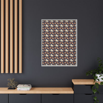 Bulldog Blossom Bonanza Matte Canvas, Framed