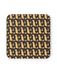 Golden Paws Floral Frenchie Cork Back Coaster