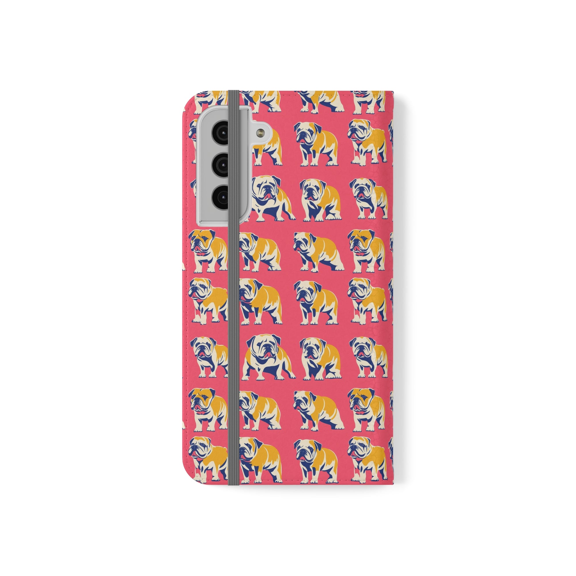 Bubblegum Glamour Bulldog Bouquet Flip Cases