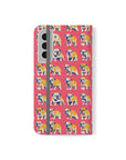 Bubblegum Glamour Bulldog Bouquet Flip Cases