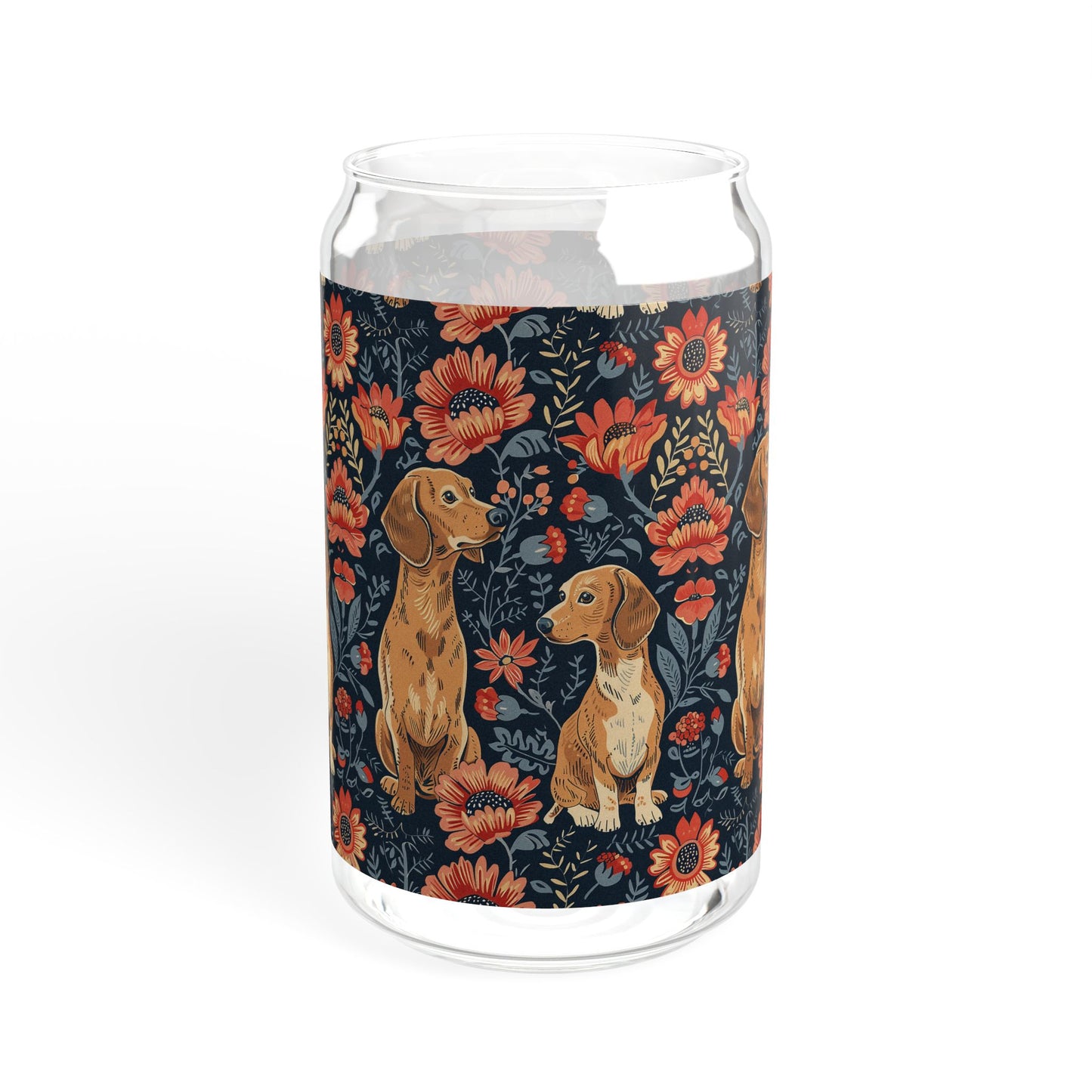 Floral Pawsome Dachsund Delight Sipper Glass