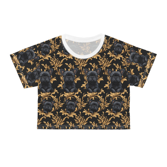 Regal Frenchie Noir Elegance Crop Tee