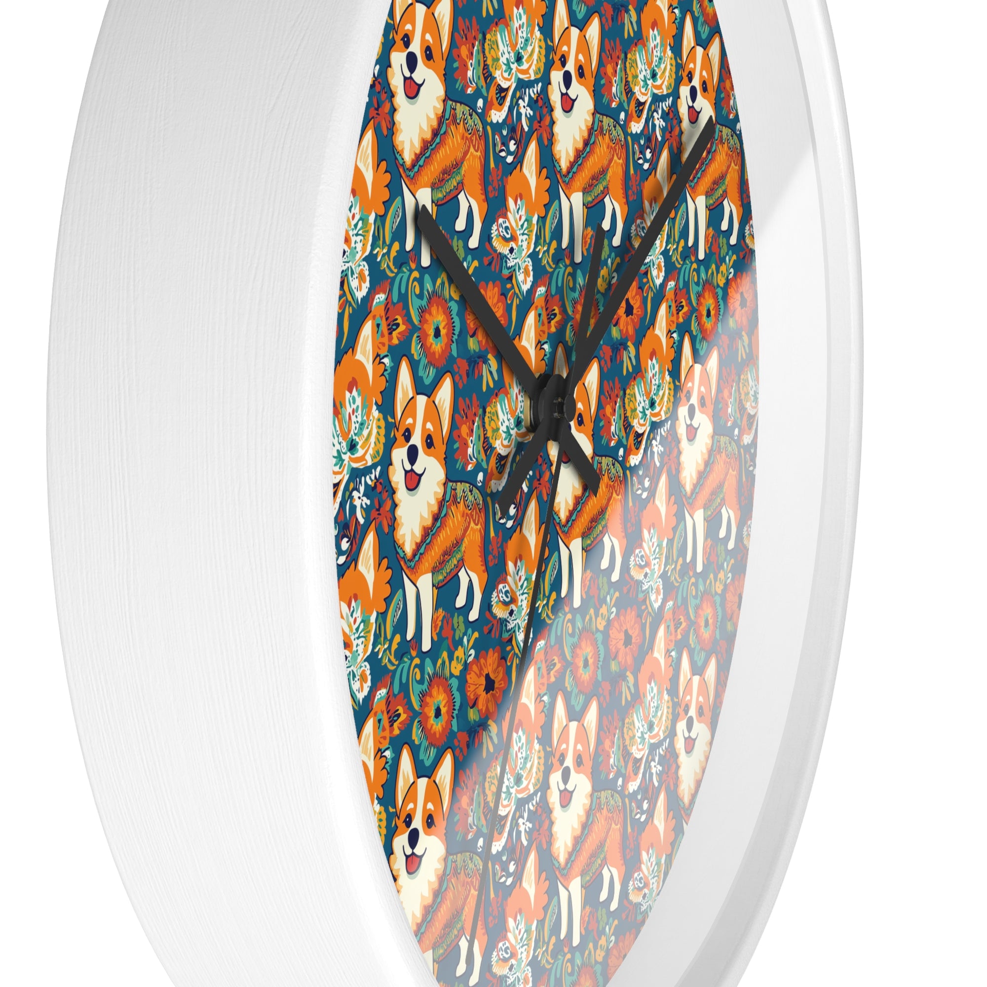 Corgi Carnival Couture Wall Clock