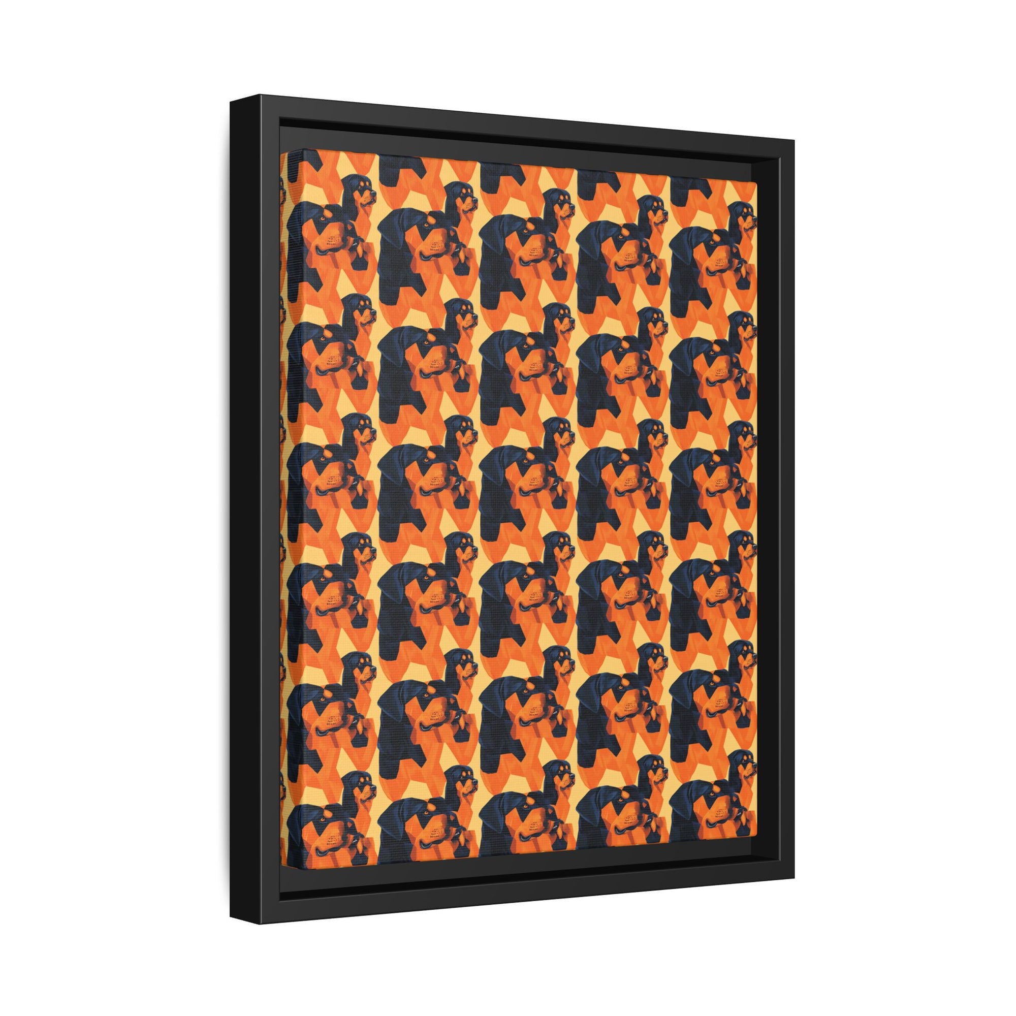 Rottweiler Chic Pawsitivity Matte Canvas, Framed