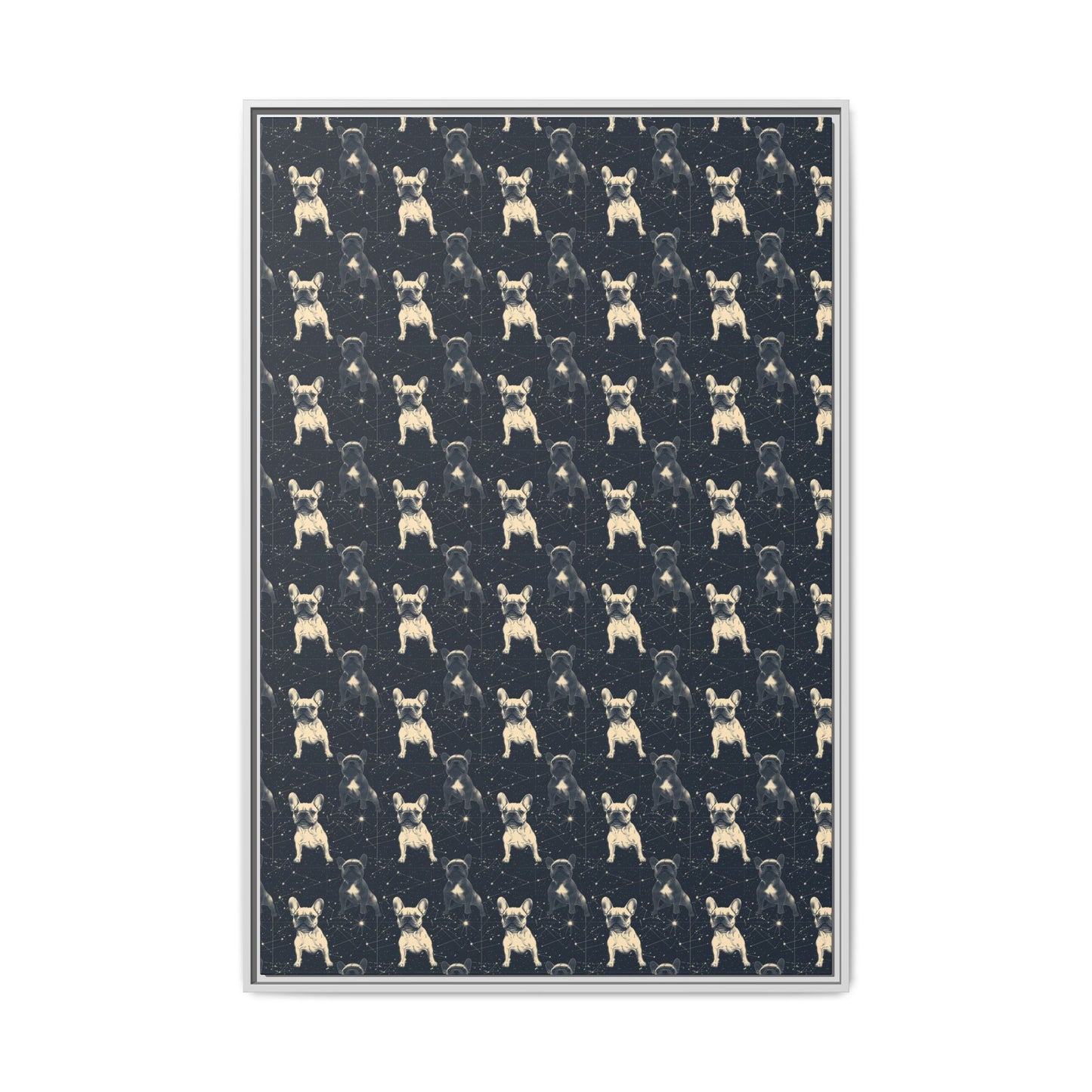 Frenchie Celestial Soar Matte Canvas, Framed