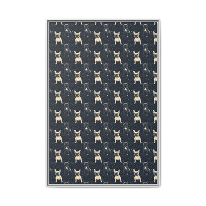 Frenchie Celestial Soar Matte Canvas, Framed