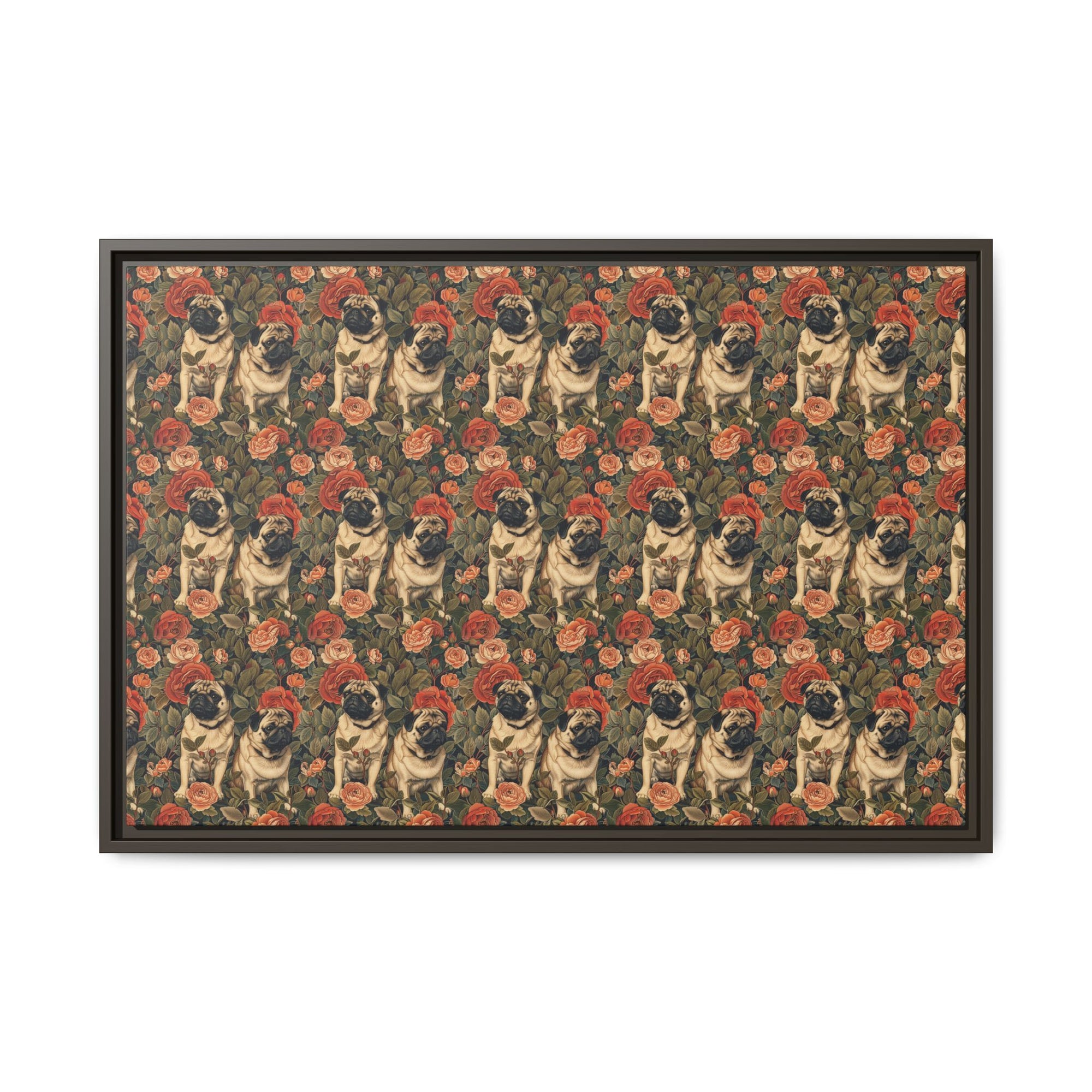 Blooming Pug Paradise Matte Canvas, Framed