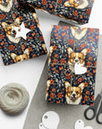 Floofy Corgi Blossom Blast Gift Wrap Papers