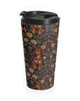 Dapper Dachshund Embroidery Elegance Stainless Steel Travel Mug