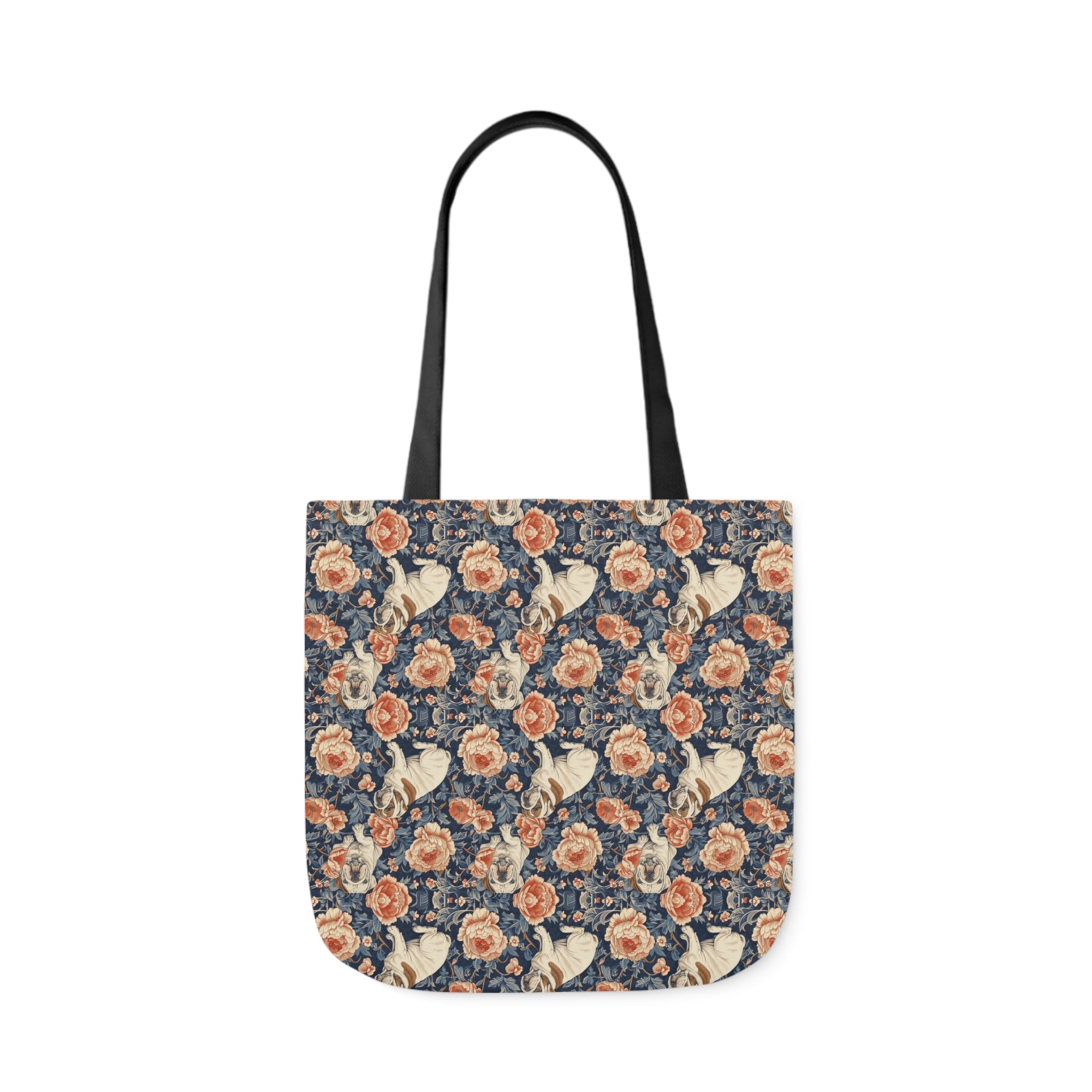 Blooming Bulldog Beauty Canvas Tote Bag