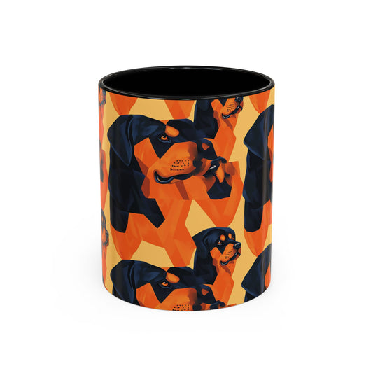 Rottweiler Chic Pawsitivity Accent Coffee Mug