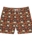 Pug Paradise Playpen Men's Mid-Length Swim Shorts