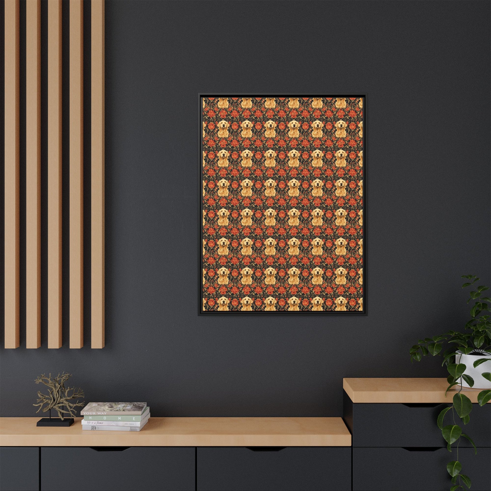 Golden Pawsatronic Tapestry Matte Canvas, Framed