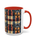 Pawsome Rottweiler Royalty Plaid Accent Coffee Mug