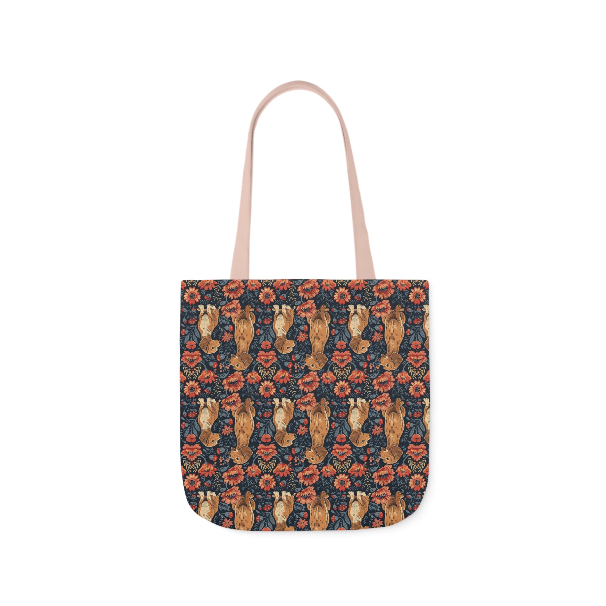 Floral Pawsome Dachsund Delight Canvas Tote Bag