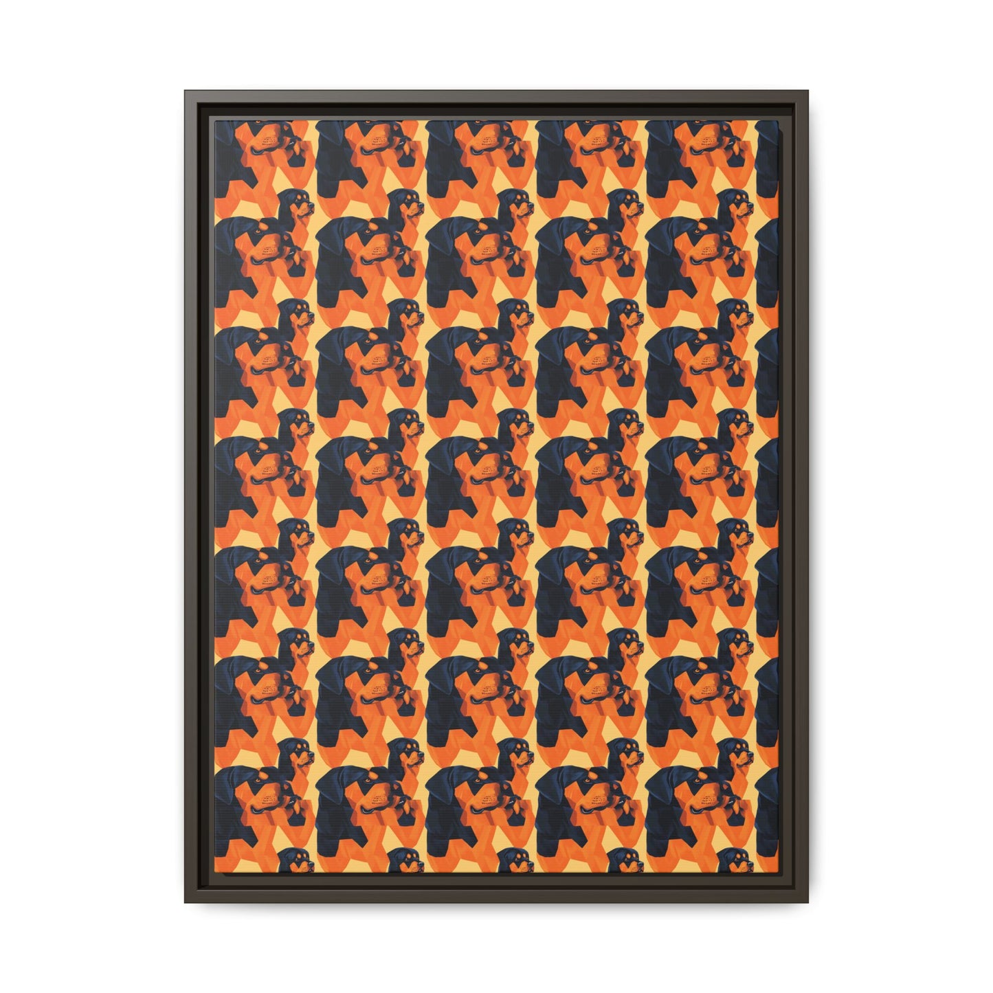 Rottweiler Chic Pawsitivity Matte Canvas, Framed