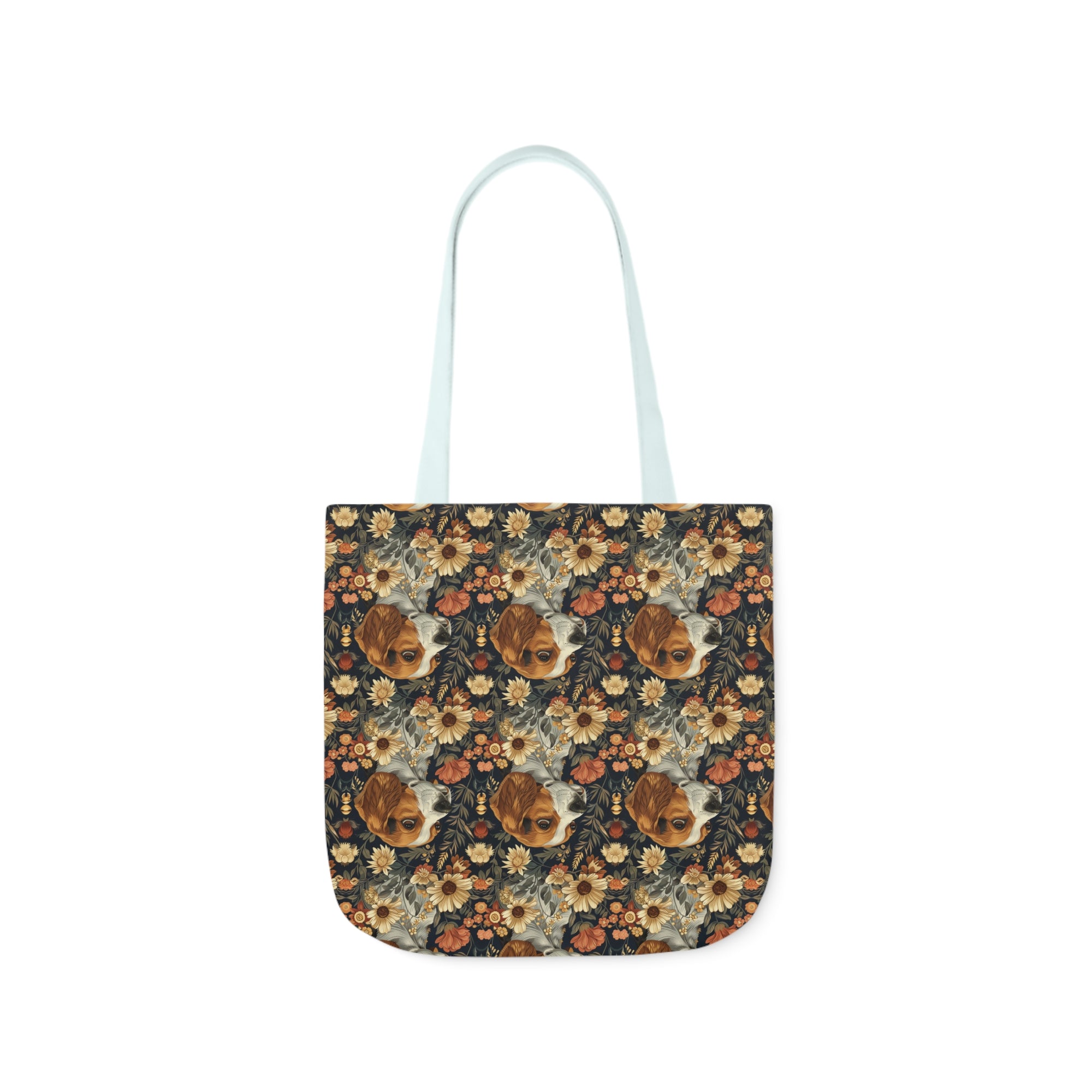 Beagle Blossoms Canvas Tote Bag