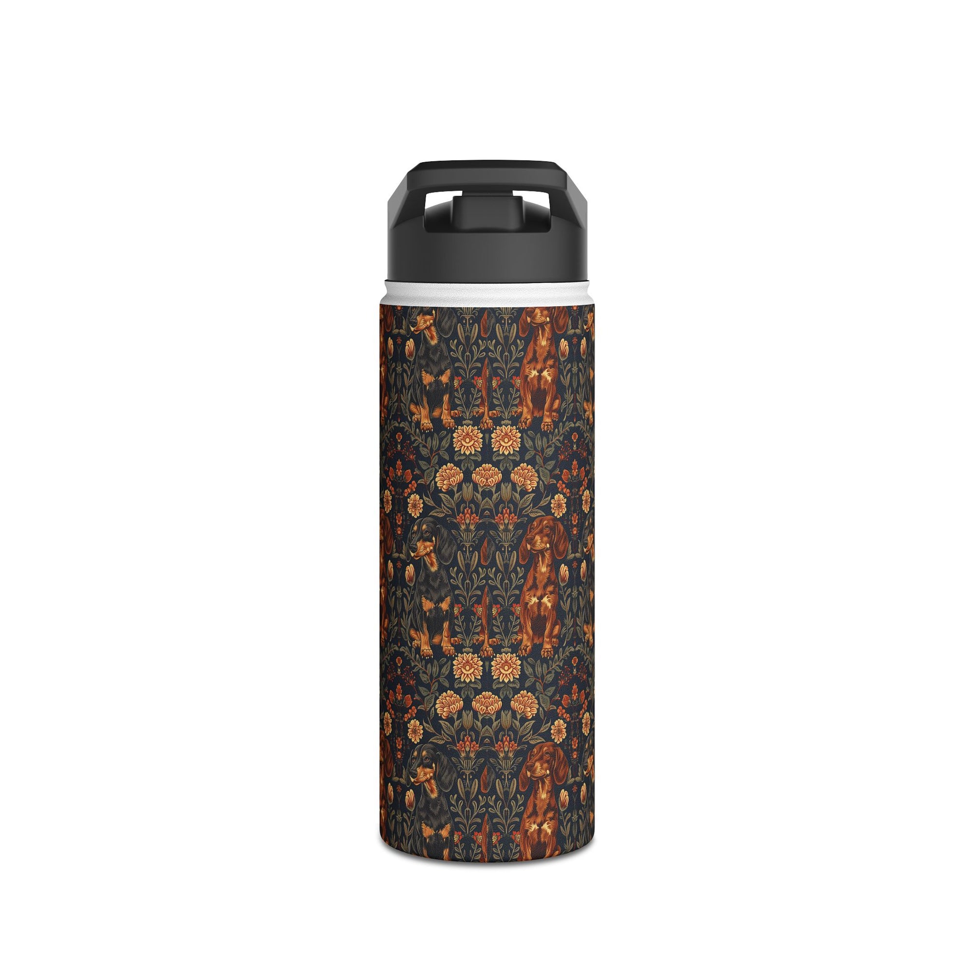 Dapper Dachshund Embroidery Elegance Stainless Steel Water Bottle