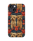 Yorkie Charm Twins Slim Phone Cases